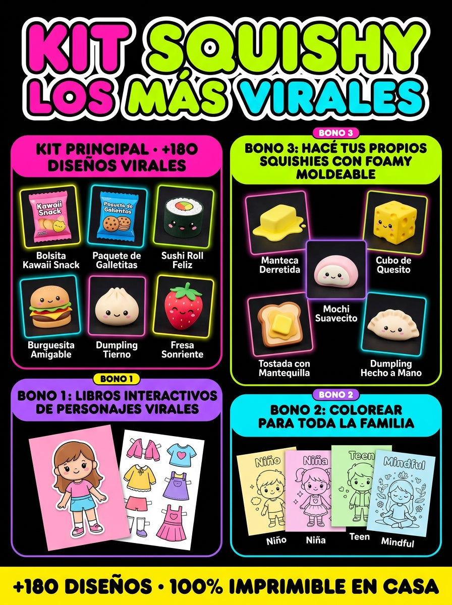 Kit Squishy Virales +180 Recursos Virales